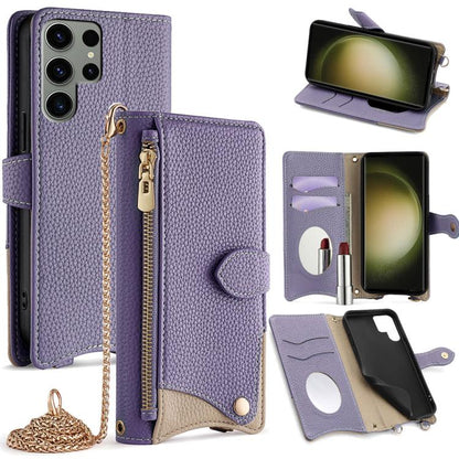 Crossbody Chain Fishtail Litchi Leather Phone Case, For Samsung Galaxy S24 5G, For Samsung Galaxy S23 FE 5G, For Samsung Galaxy S23 Ultra 5G, For Samsung Galaxy S23+ 5G