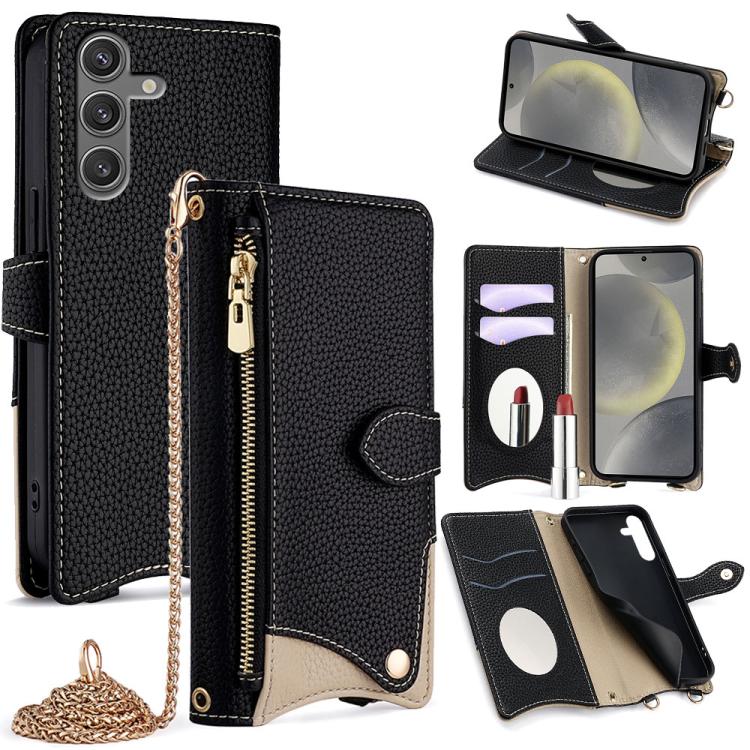 Crossbody Chain Fishtail Litchi Leather Phone Case, For Samsung Galaxy S24 5G, For Samsung Galaxy S23 FE 5G, For Samsung Galaxy S23 Ultra 5G, For Samsung Galaxy S23+ 5G