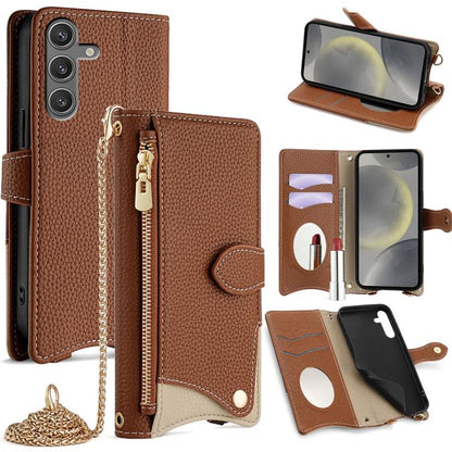 Crossbody Chain Fishtail Litchi Leather Phone Case, For Samsung Galaxy S24 5G, For Samsung Galaxy S23 FE 5G, For Samsung Galaxy S23 Ultra 5G, For Samsung Galaxy S23+ 5G