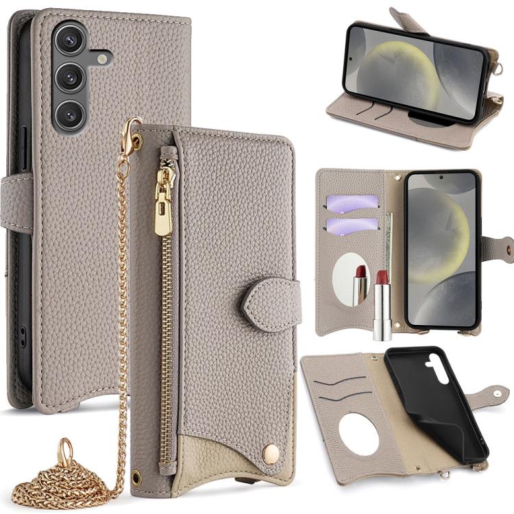 Crossbody Chain Fishtail Litchi Leather Phone Case, For Samsung Galaxy S24 5G, For Samsung Galaxy S23 FE 5G, For Samsung Galaxy S23 Ultra 5G, For Samsung Galaxy S23+ 5G