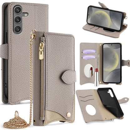 Crossbody Chain Fishtail Litchi Leather Phone Case, For Samsung Galaxy S24 5G, For Samsung Galaxy S23 FE 5G, For Samsung Galaxy S23 Ultra 5G, For Samsung Galaxy S23+ 5G