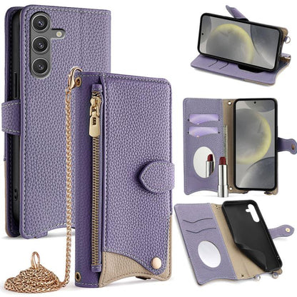 Crossbody Chain Fishtail Litchi Leather Phone Case, For Samsung Galaxy S24 5G, For Samsung Galaxy S23 FE 5G, For Samsung Galaxy S23 Ultra 5G, For Samsung Galaxy S23+ 5G