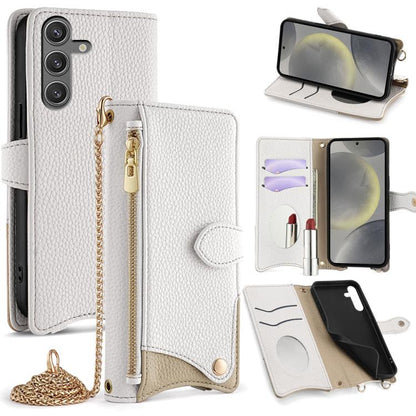 Crossbody Chain Fishtail Litchi Leather Phone Case, For Samsung Galaxy S24 5G, For Samsung Galaxy S23 FE 5G, For Samsung Galaxy S23 Ultra 5G, For Samsung Galaxy S23+ 5G