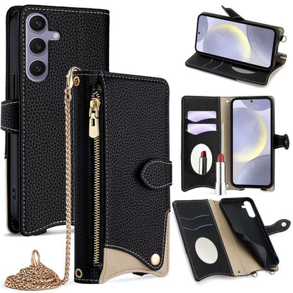 Crossbody Chain Fishtail Litchi Leather Phone Case, For Samsung Galaxy S25+ 5G, For Samsung Galaxy S25 Ultra 5G, For Samsung Galaxy S24 Ultra 5G, For Samsung Galaxy S24+ 5G