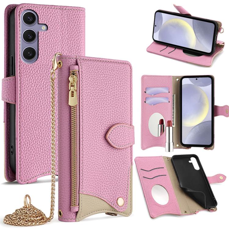Crossbody Chain Fishtail Litchi Leather Phone Case, For Samsung Galaxy S25+ 5G, For Samsung Galaxy S25 Ultra 5G, For Samsung Galaxy S24 Ultra 5G, For Samsung Galaxy S24+ 5G