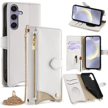 Crossbody Chain Fishtail Litchi Leather Phone Case, For Samsung Galaxy S25+ 5G, For Samsung Galaxy S25 Ultra 5G, For Samsung Galaxy S24 Ultra 5G, For Samsung Galaxy S24+ 5G