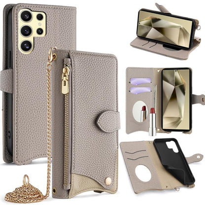 Crossbody Chain Fishtail Litchi Leather Phone Case, For Samsung Galaxy S25+ 5G, For Samsung Galaxy S25 Ultra 5G, For Samsung Galaxy S24 Ultra 5G, For Samsung Galaxy S24+ 5G