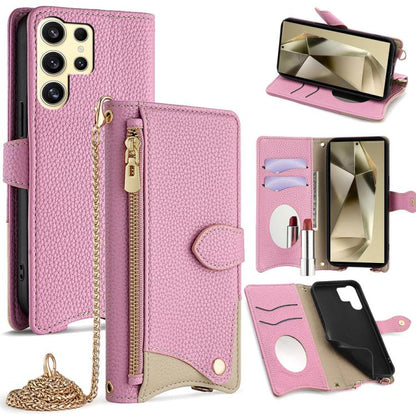 Crossbody Chain Fishtail Litchi Leather Phone Case, For Samsung Galaxy S25+ 5G, For Samsung Galaxy S25 Ultra 5G, For Samsung Galaxy S24 Ultra 5G, For Samsung Galaxy S24+ 5G
