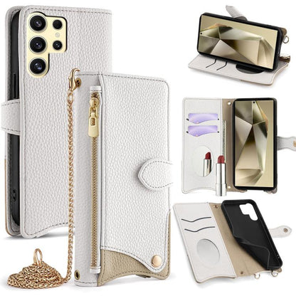 Crossbody Chain Fishtail Litchi Leather Phone Case, For Samsung Galaxy S25+ 5G, For Samsung Galaxy S25 Ultra 5G, For Samsung Galaxy S24 Ultra 5G, For Samsung Galaxy S24+ 5G