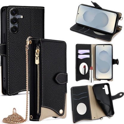 Crossbody Chain Fishtail Litchi Leather Phone Case, For Samsung Galaxy S26+ 5G, For Samsung Galaxy S26 Ultra 5G, For Samsung Galaxy S26 5G, For Samsung Galaxy S25 5G