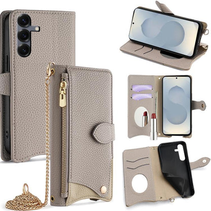 Crossbody Chain Fishtail Litchi Leather Phone Case, For Samsung Galaxy S26+ 5G, For Samsung Galaxy S26 Ultra 5G, For Samsung Galaxy S26 5G, For Samsung Galaxy S25 5G