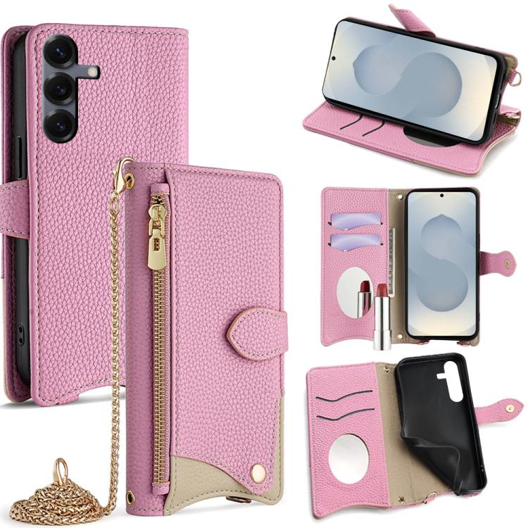 Crossbody Chain Fishtail Litchi Leather Phone Case, For Samsung Galaxy S26+ 5G, For Samsung Galaxy S26 Ultra 5G, For Samsung Galaxy S26 5G, For Samsung Galaxy S25 5G