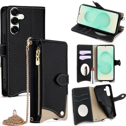 Crossbody Chain Fishtail Litchi Leather Phone Case, For Samsung Galaxy S25+ 5G, For Samsung Galaxy S25 Ultra 5G, For Samsung Galaxy S24 Ultra 5G, For Samsung Galaxy S24+ 5G