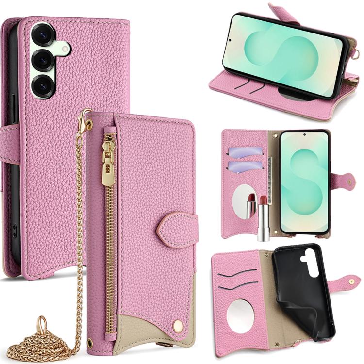 Crossbody Chain Fishtail Litchi Leather Phone Case, For Samsung Galaxy S25+ 5G, For Samsung Galaxy S25 Ultra 5G, For Samsung Galaxy S24 Ultra 5G, For Samsung Galaxy S24+ 5G
