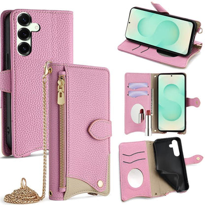 Crossbody Chain Fishtail Litchi Leather Phone Case, For Samsung Galaxy S25+ 5G, For Samsung Galaxy S25 Ultra 5G, For Samsung Galaxy S24 Ultra 5G, For Samsung Galaxy S24+ 5G