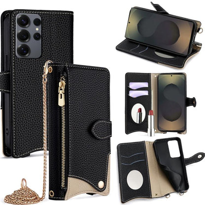 Crossbody Chain Fishtail Litchi Leather Phone Case, For Samsung Galaxy S25+ 5G, For Samsung Galaxy S25 Ultra 5G, For Samsung Galaxy S24 Ultra 5G, For Samsung Galaxy S24+ 5G