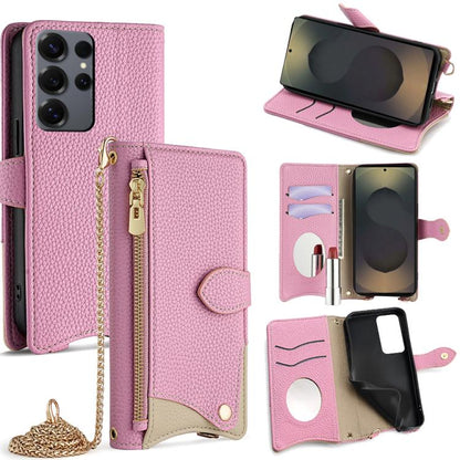 Crossbody Chain Fishtail Litchi Leather Phone Case, For Samsung Galaxy S25+ 5G, For Samsung Galaxy S25 Ultra 5G, For Samsung Galaxy S24 Ultra 5G, For Samsung Galaxy S24+ 5G