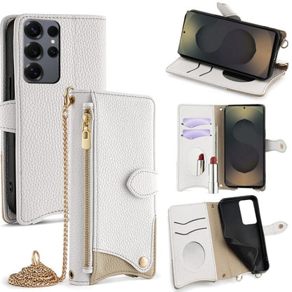 Crossbody Chain Fishtail Litchi Leather Phone Case, For Samsung Galaxy S25+ 5G, For Samsung Galaxy S25 Ultra 5G, For Samsung Galaxy S24 Ultra 5G, For Samsung Galaxy S24+ 5G