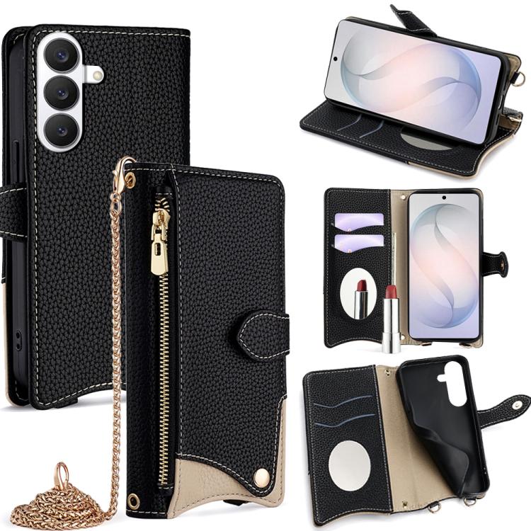 Crossbody Chain Fishtail Litchi Leather Phone Case, For Samsung Galaxy S26+ 5G, For Samsung Galaxy S26 Ultra 5G, For Samsung Galaxy S26 5G, For Samsung Galaxy S25 5G