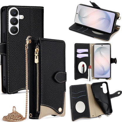 Crossbody Chain Fishtail Litchi Leather Phone Case, For Samsung Galaxy S26+ 5G, For Samsung Galaxy S26 Ultra 5G, For Samsung Galaxy S26 5G, For Samsung Galaxy S25 5G