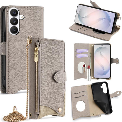Crossbody Chain Fishtail Litchi Leather Phone Case, For Samsung Galaxy S26+ 5G, For Samsung Galaxy S26 Ultra 5G, For Samsung Galaxy S26 5G, For Samsung Galaxy S25 5G