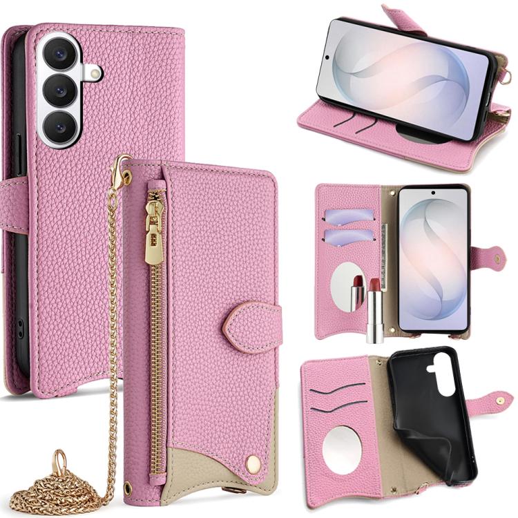 Crossbody Chain Fishtail Litchi Leather Phone Case, For Samsung Galaxy S26+ 5G, For Samsung Galaxy S26 Ultra 5G, For Samsung Galaxy S26 5G, For Samsung Galaxy S25 5G