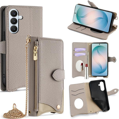 Crossbody Chain Fishtail Litchi Leather Phone Case, For Samsung Galaxy S26+ 5G, For Samsung Galaxy S26 Ultra 5G, For Samsung Galaxy S26 5G, For Samsung Galaxy S25 5G