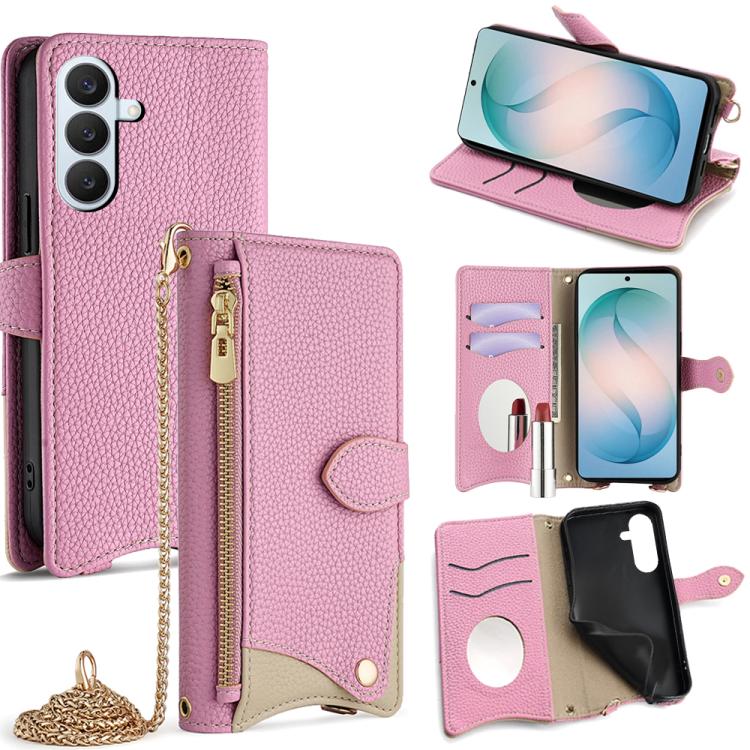 Crossbody Chain Fishtail Litchi Leather Phone Case, For Samsung Galaxy S26+ 5G, For Samsung Galaxy S26 Ultra 5G, For Samsung Galaxy S26 5G, For Samsung Galaxy S25 5G