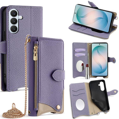 Crossbody Chain Fishtail Litchi Leather Phone Case, For Samsung Galaxy S26+ 5G, For Samsung Galaxy S26 Ultra 5G, For Samsung Galaxy S26 5G, For Samsung Galaxy S25 5G