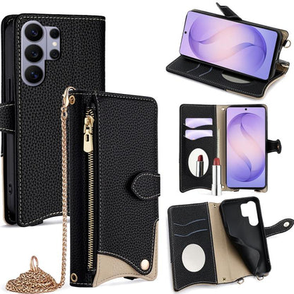 Crossbody Chain Fishtail Litchi Leather Phone Case, For Samsung Galaxy S26+ 5G, For Samsung Galaxy S26 Ultra 5G, For Samsung Galaxy S26 5G, For Samsung Galaxy S25 5G