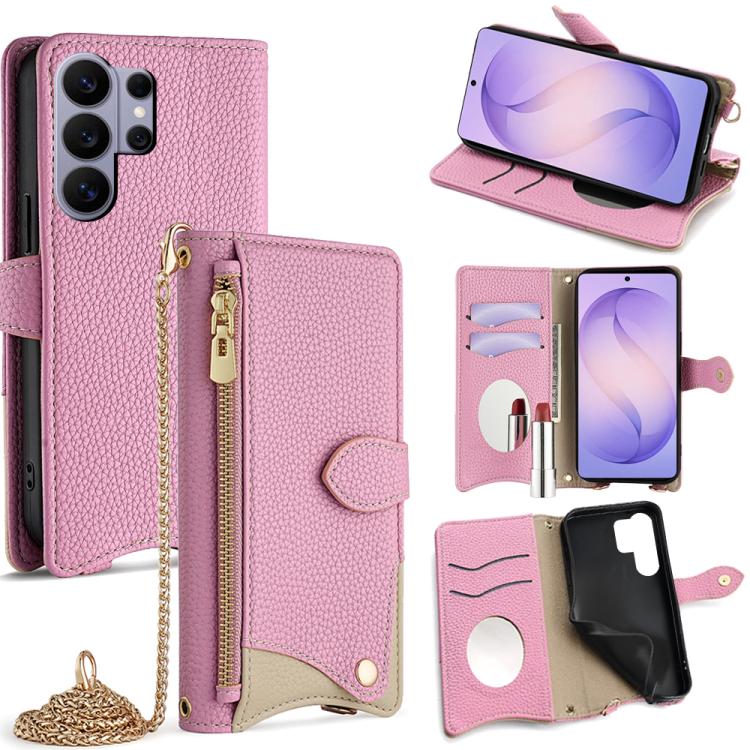 Crossbody Chain Fishtail Litchi Leather Phone Case, For Samsung Galaxy S26+ 5G, For Samsung Galaxy S26 Ultra 5G, For Samsung Galaxy S26 5G, For Samsung Galaxy S25 5G