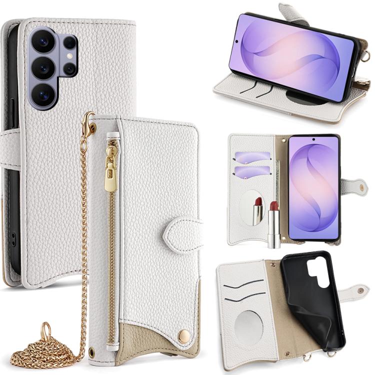Crossbody Chain Fishtail Litchi Leather Phone Case, For Samsung Galaxy S26+ 5G, For Samsung Galaxy S26 Ultra 5G, For Samsung Galaxy S26 5G, For Samsung Galaxy S25 5G