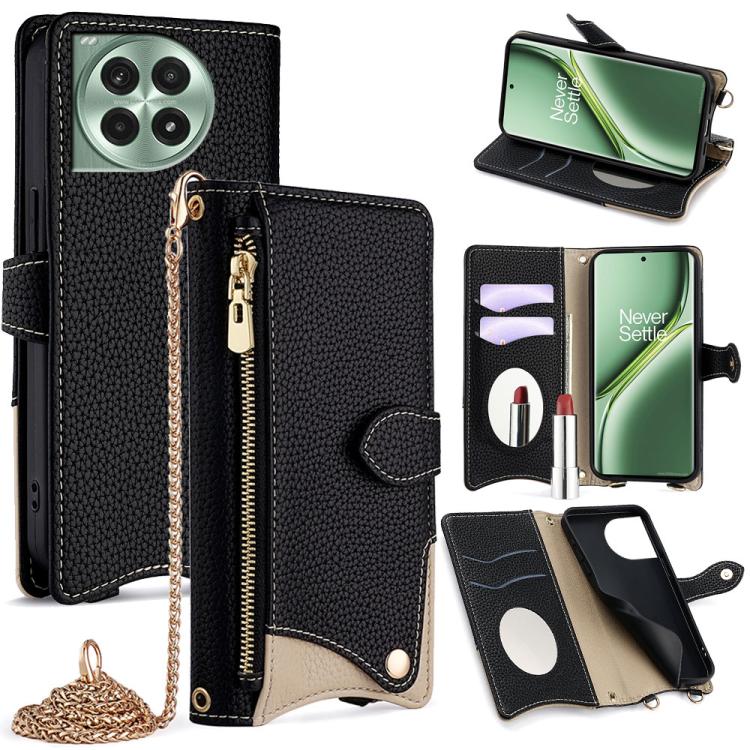 Crossbody Chain Fishtail Litchi Leather Phone Case, For OnePlus Ace 5 / Ace 5 Pro, For OnePlus Ace 3 Pro, For OnePlus Nord N200 5G