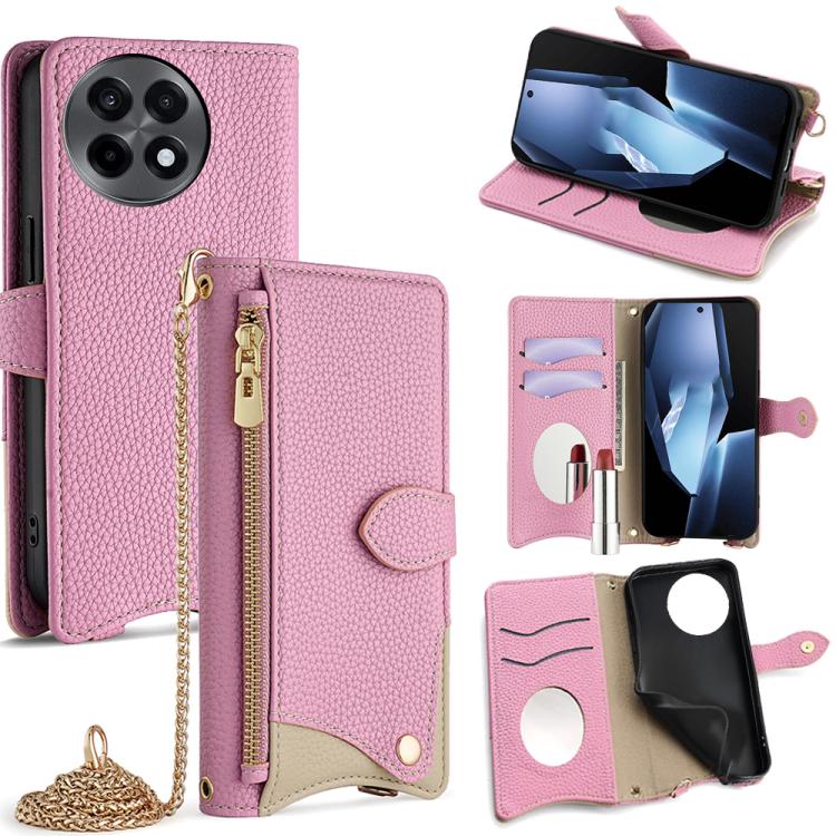 Crossbody Chain Fishtail Litchi Leather Phone Case, For OnePlus Ace 5 / Ace 5 Pro, For OnePlus Ace 3 Pro, For OnePlus Nord N200 5G