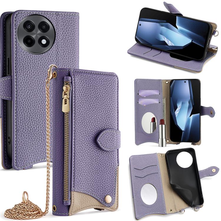Crossbody Chain Fishtail Litchi Leather Phone Case, For OnePlus Ace 5 / Ace 5 Pro, For OnePlus Ace 3 Pro, For OnePlus Nord N200 5G