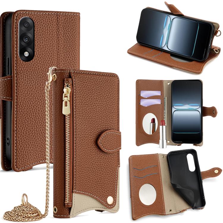 Crossbody Chain Fishtail Litchi Leather Phone Case, For OnePlus Ace 6, For OnePlus 15, For OnePlus Ace 5 Ultra / Nord 5, For OnePlus Nord CE5 / Ace 5 Racing