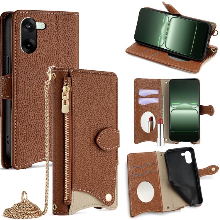 Crossbody Chain Fishtail Litchi Leather Phone Case, For OnePlus Ace 6, For OnePlus 15, For OnePlus Ace 5 Ultra / Nord 5, For OnePlus Nord CE5 / Ace 5 Racing