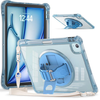 Rotation Grip Holder TPU Hybrid Clear PC Tablet Case, For iPad Air 13 2026 / 2025 / 2024, For iPad Air 11 2026 / 2025 / 2024, For iPad Pro 13 2025 / 2024, For iPad Pro 11 2025 / 2024