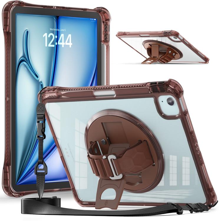 Rotation Grip Holder TPU Hybrid Clear PC Tablet Case, For iPad Air 13 2026 / 2025 / 2024, For iPad Air 11 2026 / 2025 / 2024, For iPad Pro 13 2025 / 2024, For iPad Pro 11 2025 / 2024