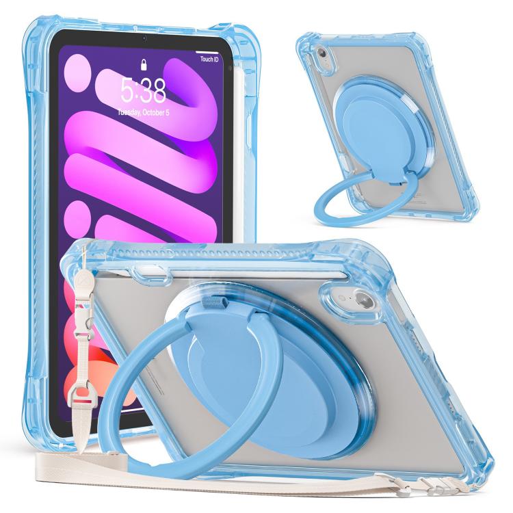 Rotation Ring Handle TPU Hybrid Clear PC Tablet Case, For iPad Air 13 2025 / 2024, For iPad mini 2024 / mini 6, For iPad 10.2 2021 / 2020 / 2019