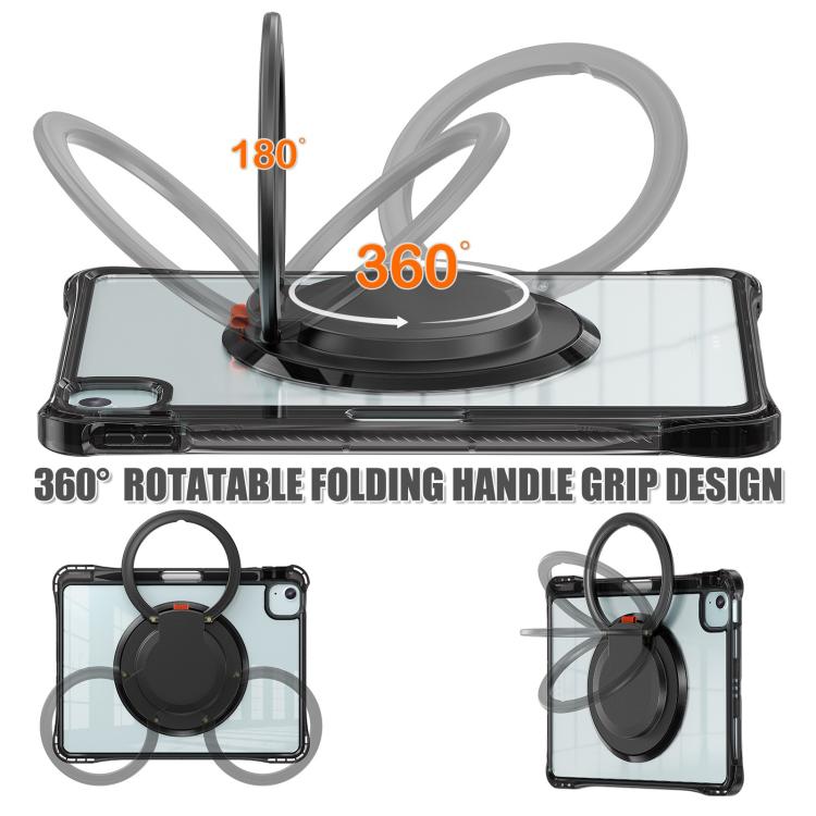 Rotation Ring Handle TPU Hybrid Clear PC Tablet Case, For iPad Air 13 2025 / 2024, For iPad mini 2024 / mini 6, For iPad 10.2 2021 / 2020 / 2019