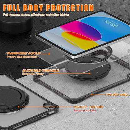 Rotation Ring Handle TPU Hybrid Clear PC Tablet Case, For iPad 10th Gen 10.9 2022, For iPad mini 2024 / mini 6, For iPad 10.2 2021 / 2020 / 2019