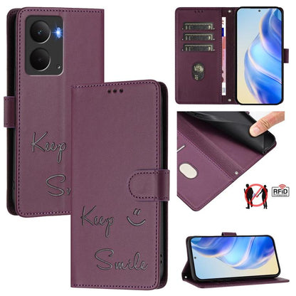 Smile Embossing RFID Leather Phone Case, For Realme P3 5G, For Realme 14 Pro+ 5G, For Realme 14 Pro 5G
