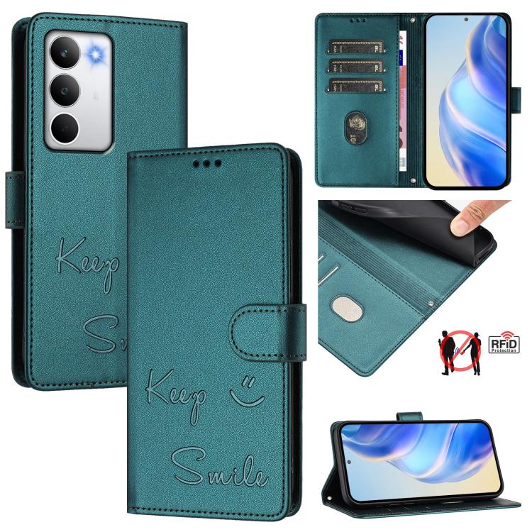 Smile Embossing RFID Leather Phone Case, For Realme P4 5G, For Realme 15T 5G Global, For Realme 15 / 15 Pro 5G Global, For Realme C71 4G Global