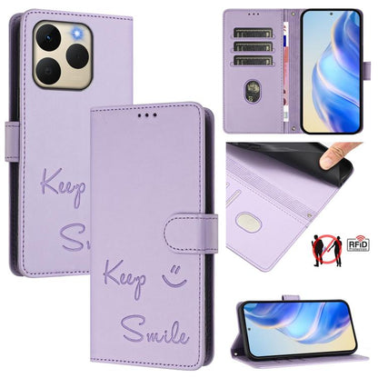 Smile Embossing RFID Leather Phone Case, For Realme P4 5G, For Realme 15T 5G Global, For Realme 15 / 15 Pro 5G Global, For Realme C71 4G Global