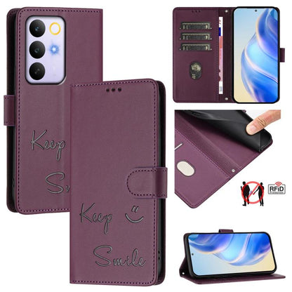 Smile Embossing RFID Leather Phone Case, For Realme 16 Pro 5G Global, For Realme C71 4G India / Note 70 4G, For Realme C85 5G / 15x 5G India, For Realme P4 Pro 5G
