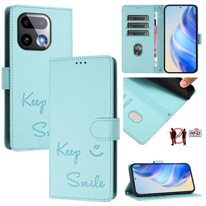 Smile Embossing RFID Leather Phone Case, For Realme Note 80 4G Global, For Realme C83 5G India, For Realme 16 5G Global, For Realme 16 Pro+ 5G Global