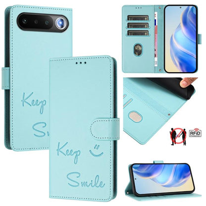 Smile Embossing RFID Leather Phone Case, For Realme Note 80 4G Global, For Realme C83 5G India, For Realme 16 5G Global, For Realme 16 Pro+ 5G Global