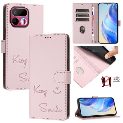 Smile Embossing RFID Leather Phone Case, For Realme P4x 5G / OnePlus Nord CE6 Lite, For Realme 16T 5G Global, For Realme C100 5G, For Realme P4 Power 5G