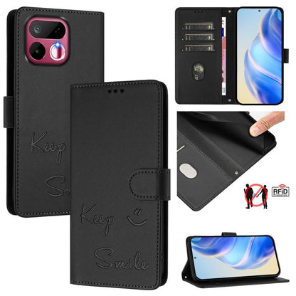 Smile Embossing RFID Leather Phone Case, For Realme P4x 5G / OnePlus Nord CE6 Lite, For Realme 16T 5G Global, For Realme C100 5G, For Realme P4 Power 5G